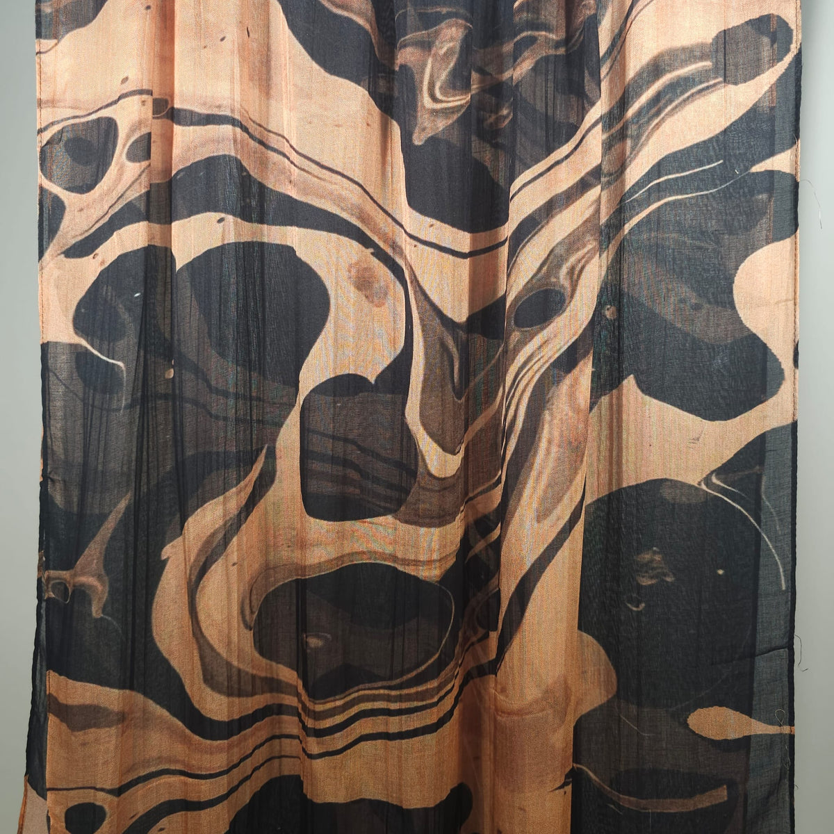 Modal Printed Black & Camel Brown Tie-Dye