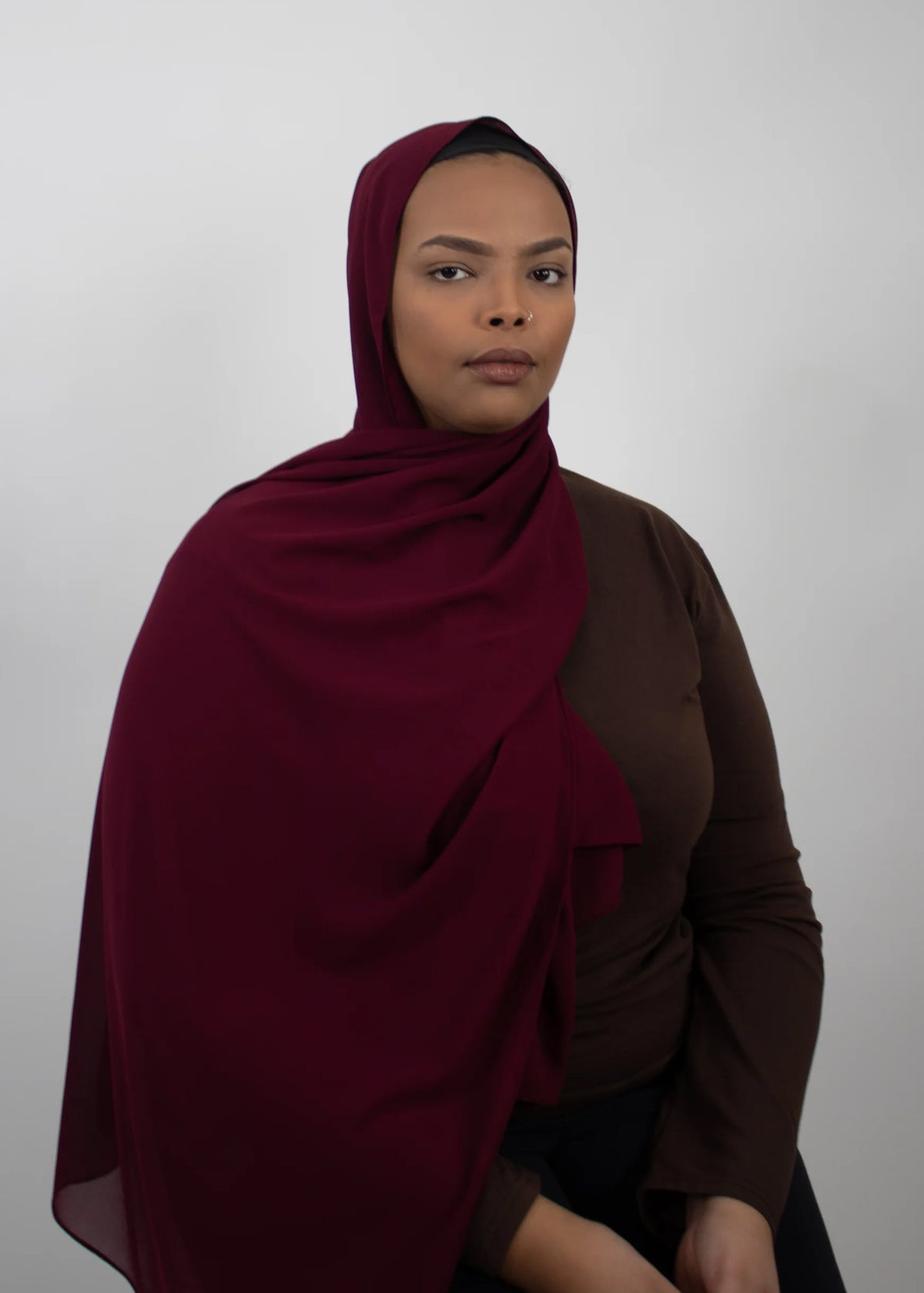 PREMIUM CHIFFON HIJAB Deep Burgundy