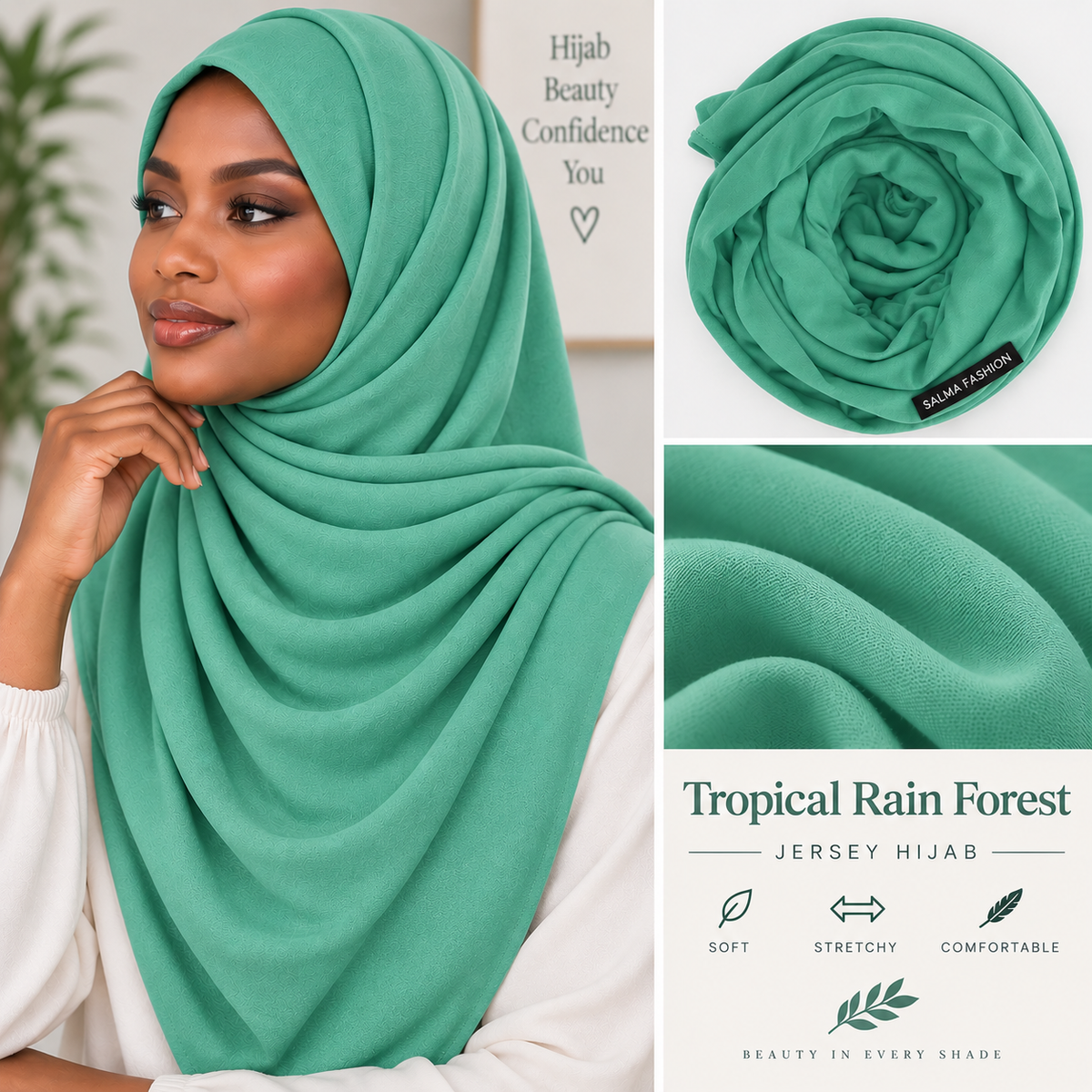 JERSEY HIJAB Tropicale rain forest