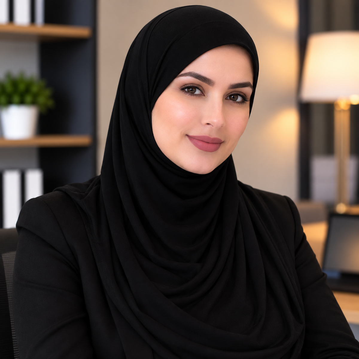 Two-Piece Instant Jersey Hijab – black