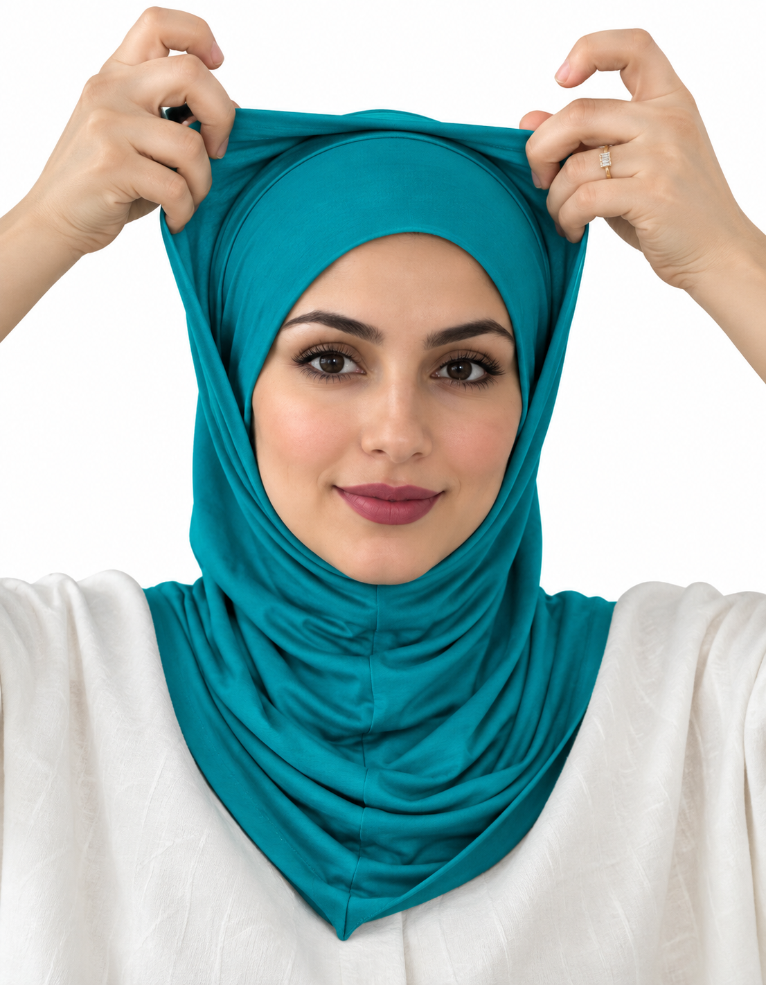 Two-Piece Instant Jersey Hijab – Teal / Turquoise