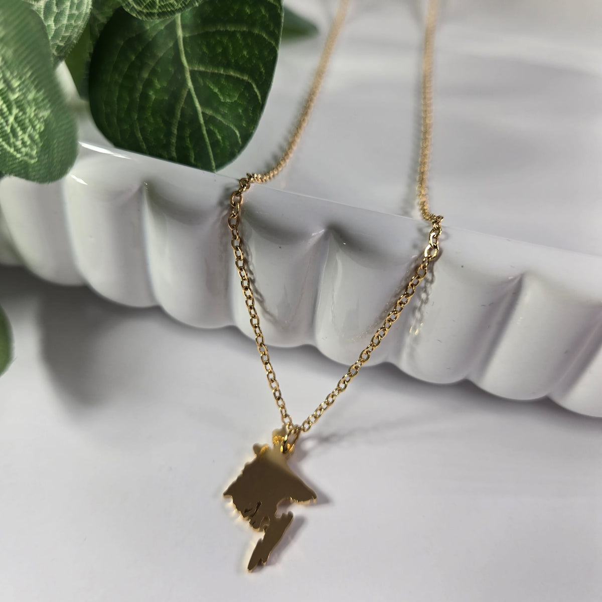 Bangladesh Map Necklace Gold Women
