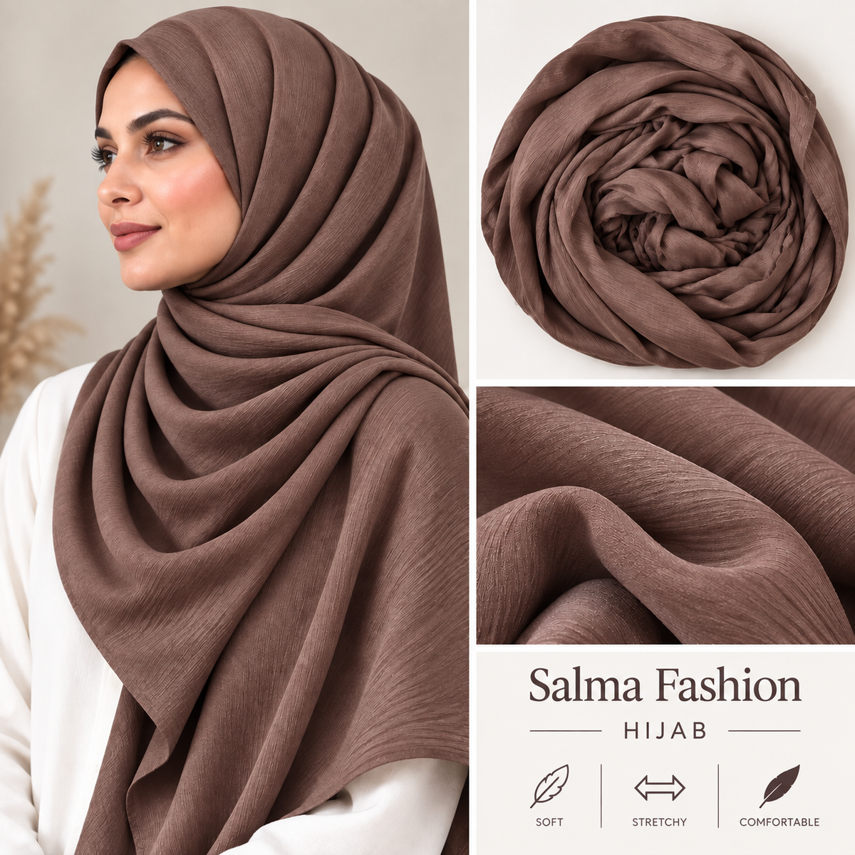 Satin Hijab Cocoa Mauve