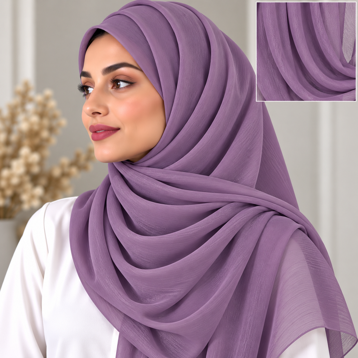 Crinkle Chiffon Dusty Lavender