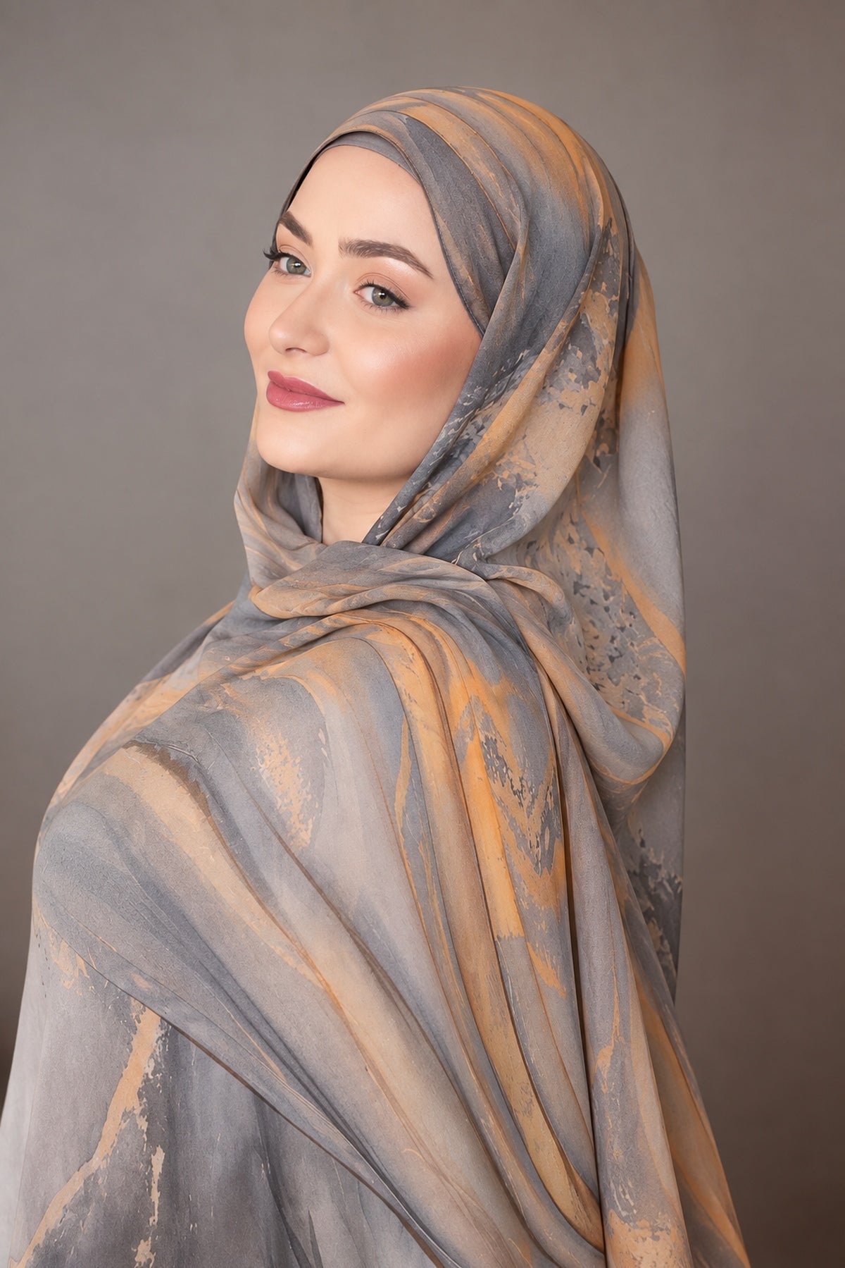 Modal Printed Golden Taupe Marble π€π©Άβ¨