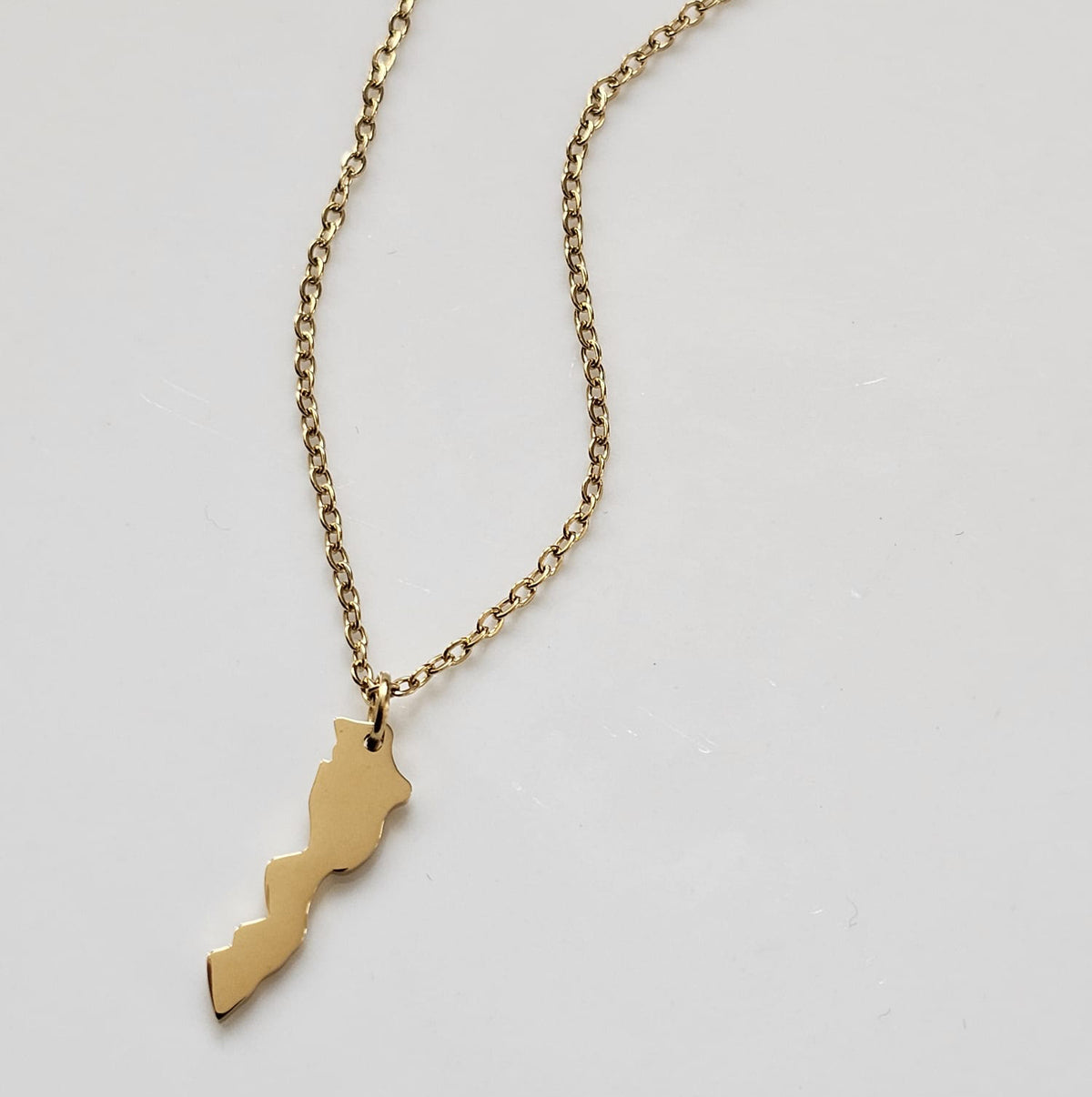 Morooco Map Necklace Gold Women