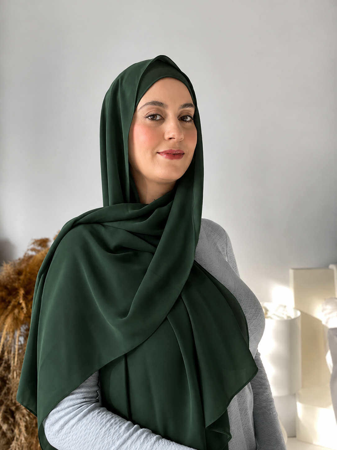 Premium Chiffon Dark Forest Green