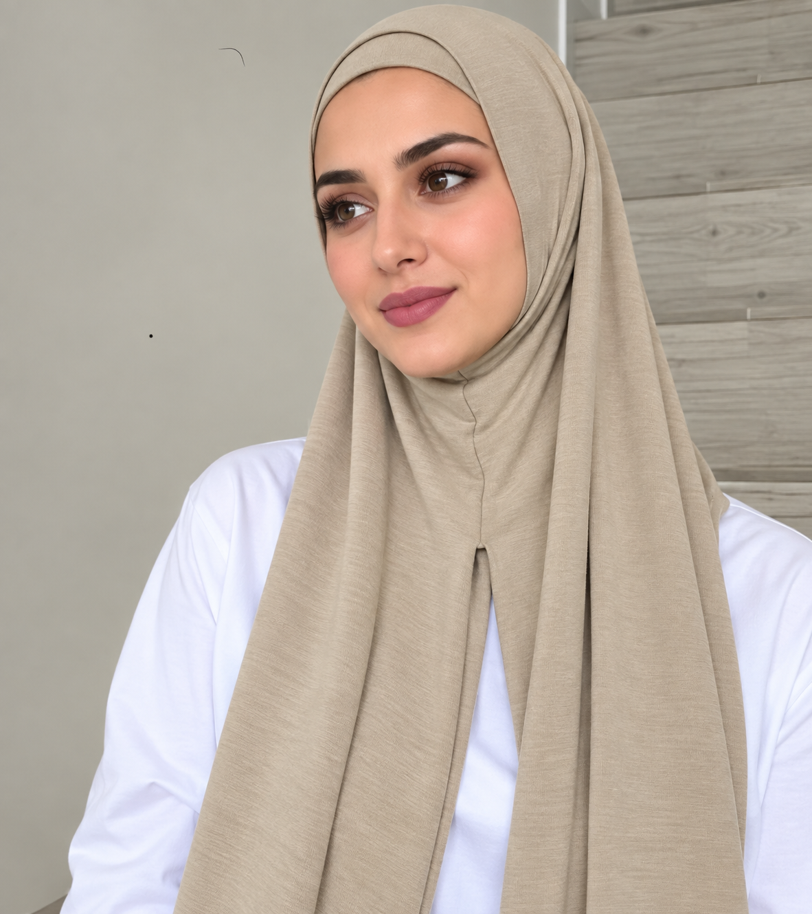 Jersey Instant Hijab Sand Beige
