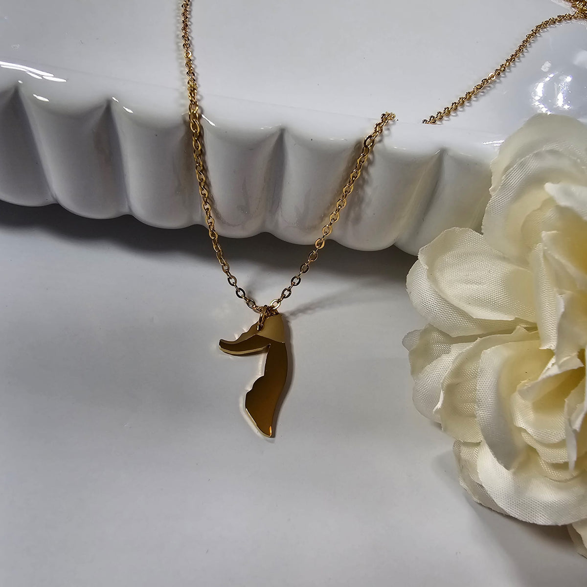 Somalia Map Necklace Gold Women
