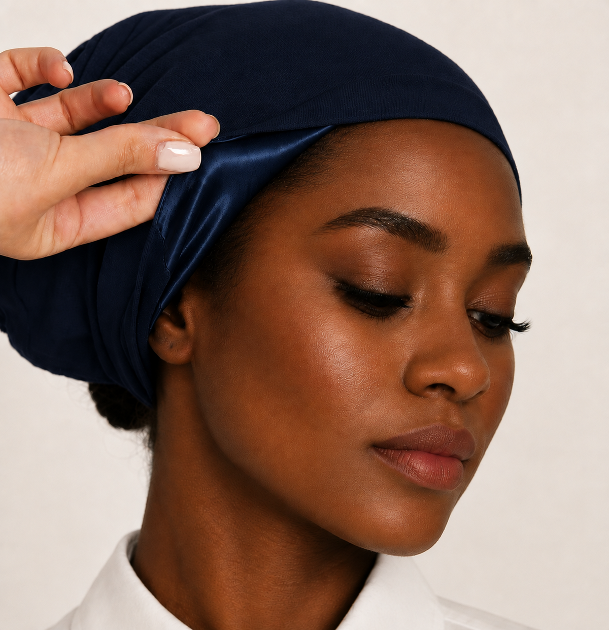Premium Satin-Lined Hijab Underscarf Bleu