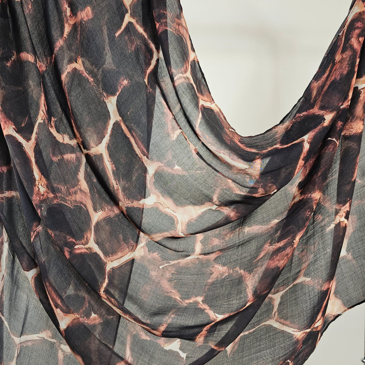 Modal Printed Charcoal Copper Marble