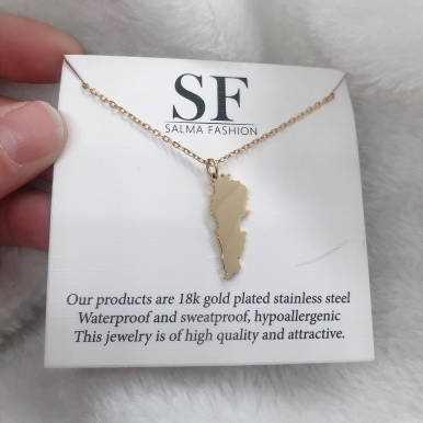 Liban Map Necklace Gold Women