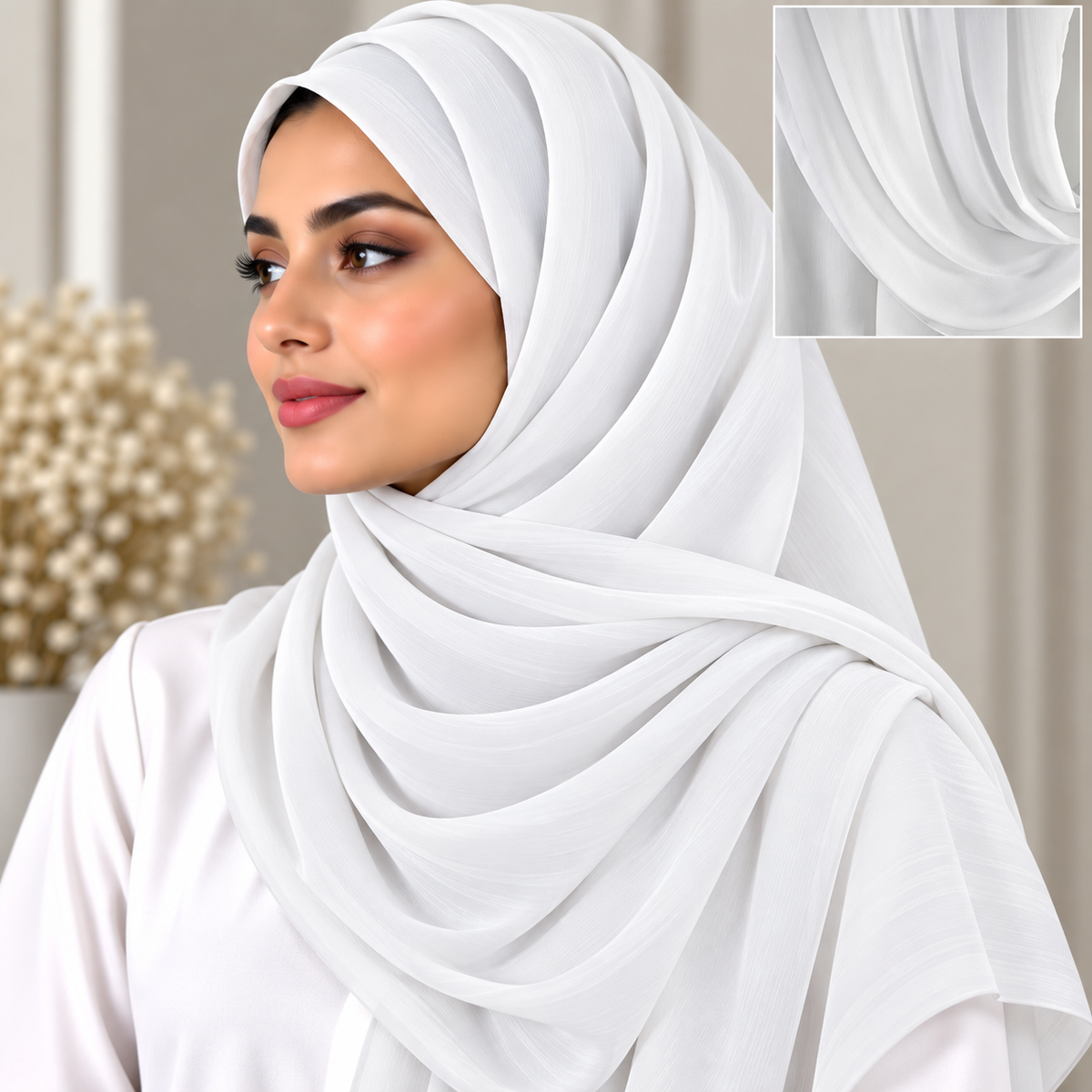 Crinkle Chiffon white