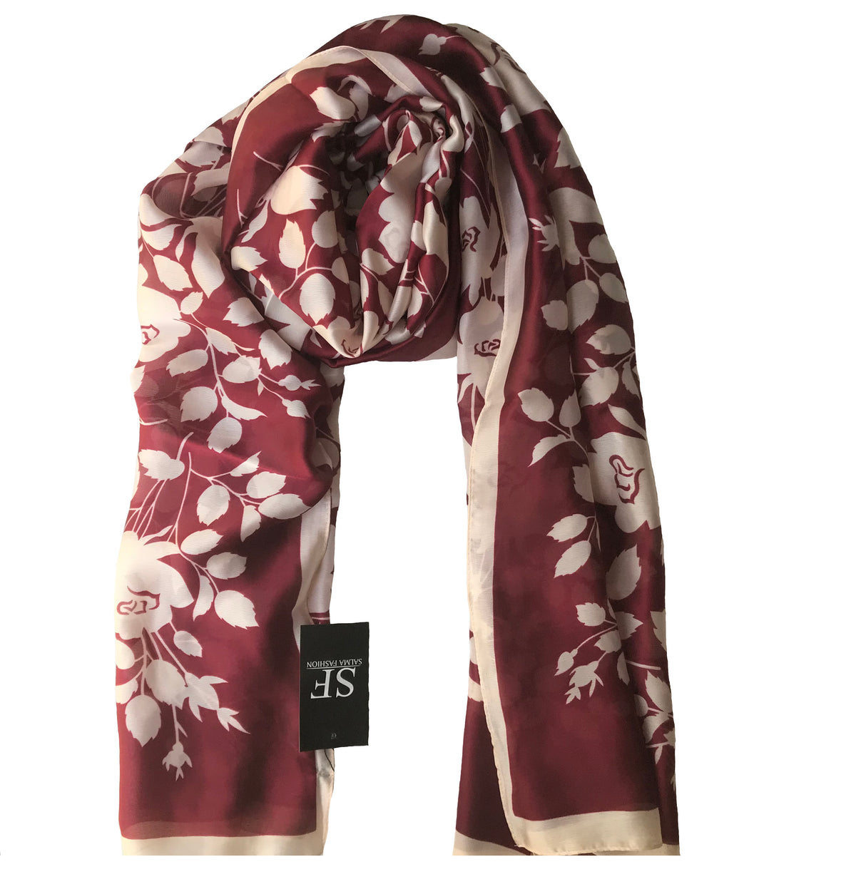 SILK HIJAB Floral Red