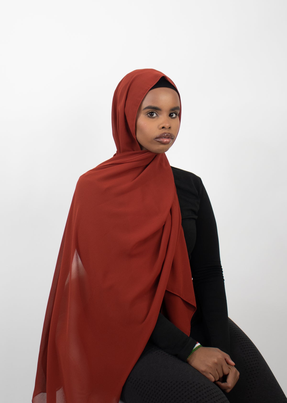 PREMIUM CHIFFON HIJAB Brick Redv