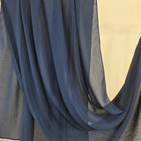 Crinkle Chiffon Dusty Navy Blue 14