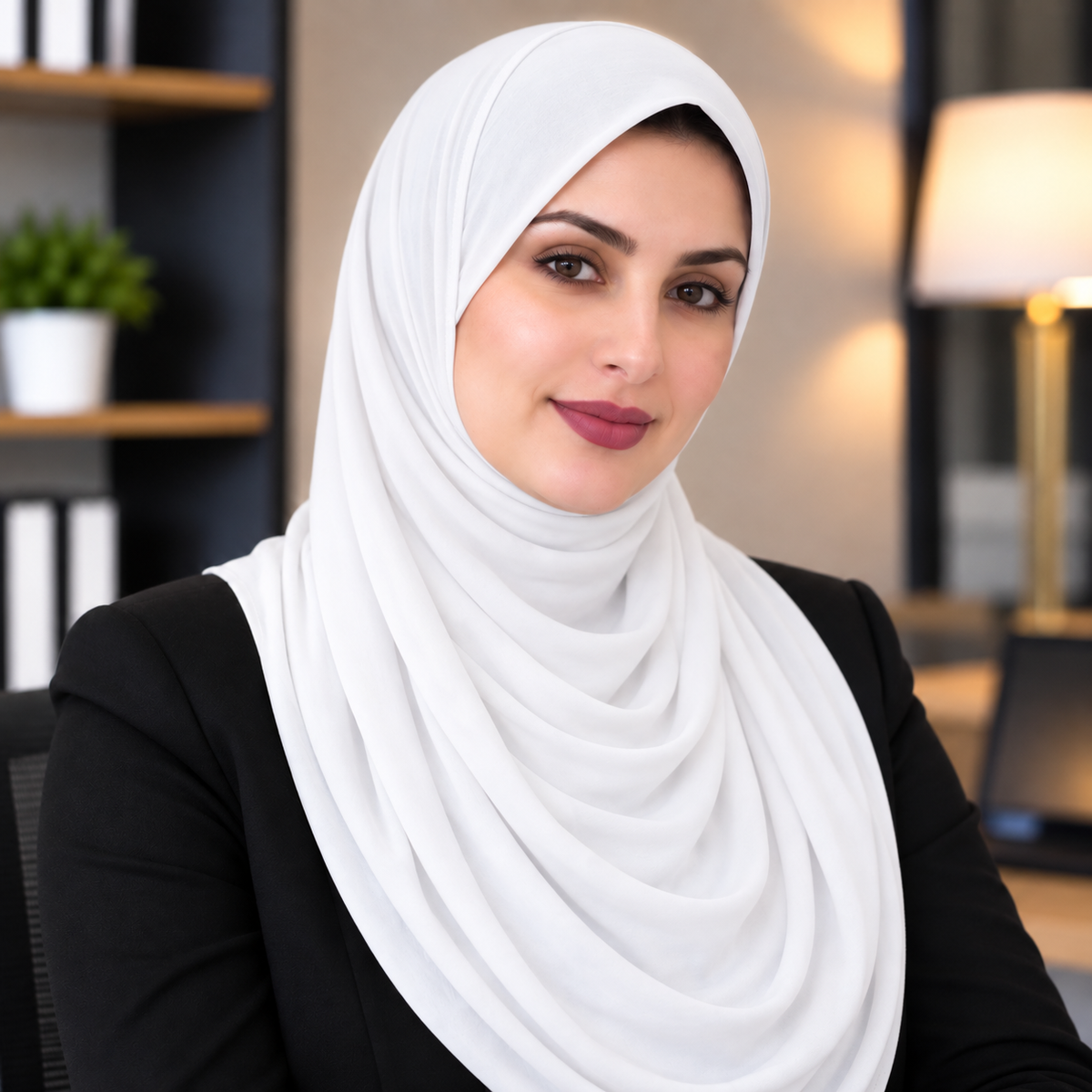 Two-Piece Instant Jersey Hijab –  white