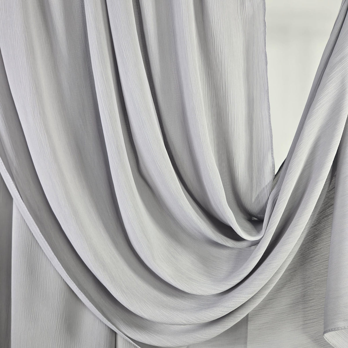 Crinkle Chiffon  Pearl Gray