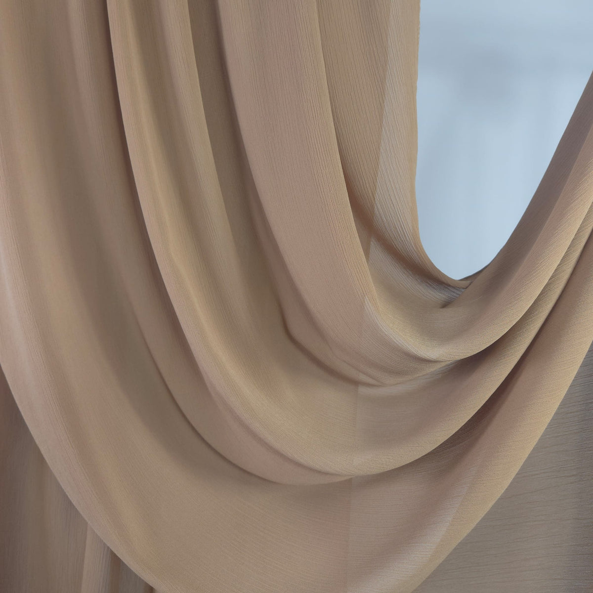 Crinkle Chiffon  Mocha Beige