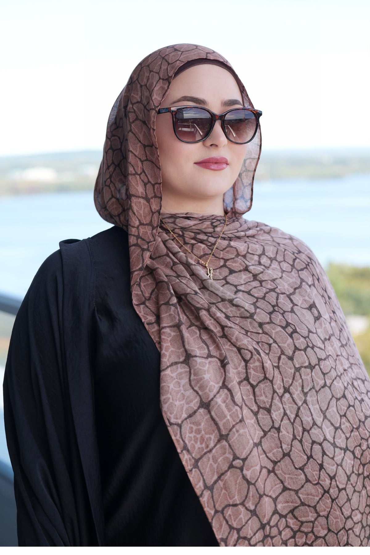 Modal Printed  Dusty Rose Giraffe Print