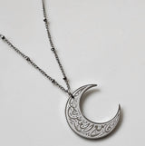 with Every Hardship Comes Ease.    Necklace Moon Gold