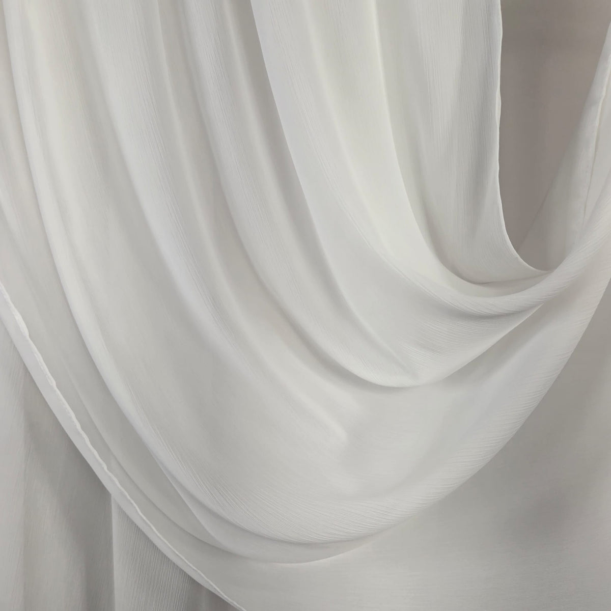 Crinkle Chiffon Off White