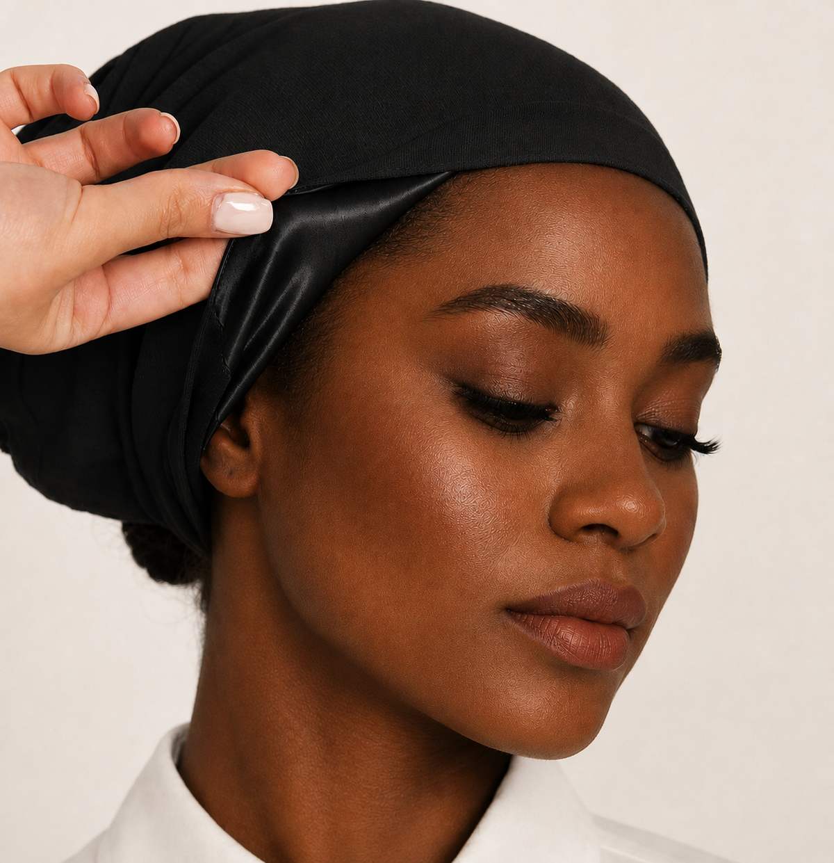 Premium Satin-Lined Hijab Underscarf  Black