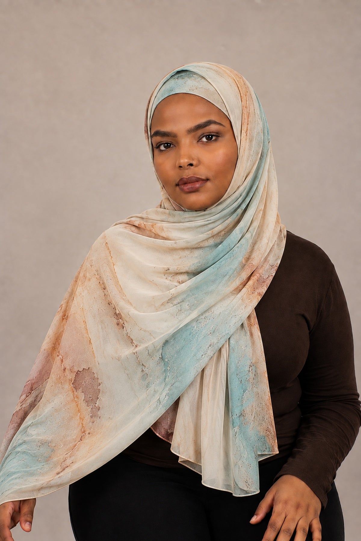 Modal Printed Aqua Sand Marble