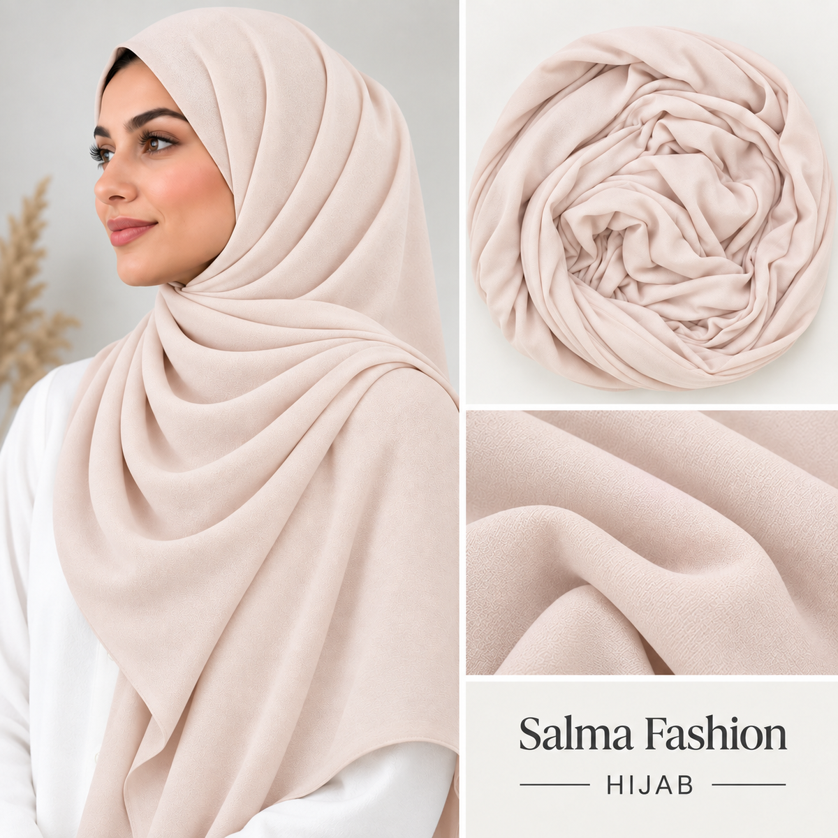 JERSEY HIJAB Blush Ivory