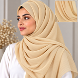 Crinkle Chiffon Champagne Beige 8
