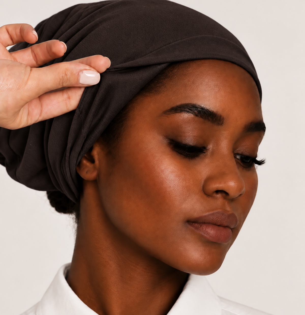Premium Satin-Lined Hijab Underscarf  Espresso Brown