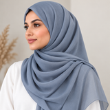 Crinkle Chiffon  Dusty Blue Gray 40