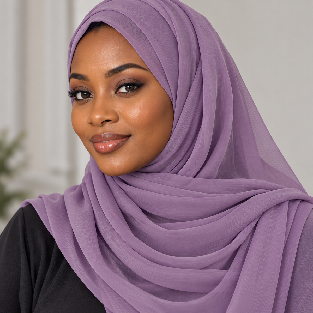 Crinkle Chiffon Dusty Lilac