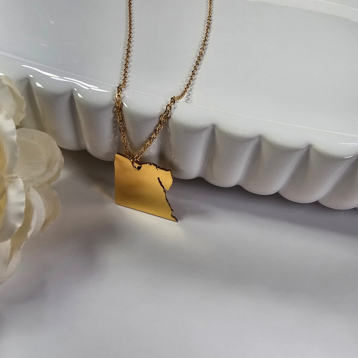 Egypt Map Necklace  Gold Women