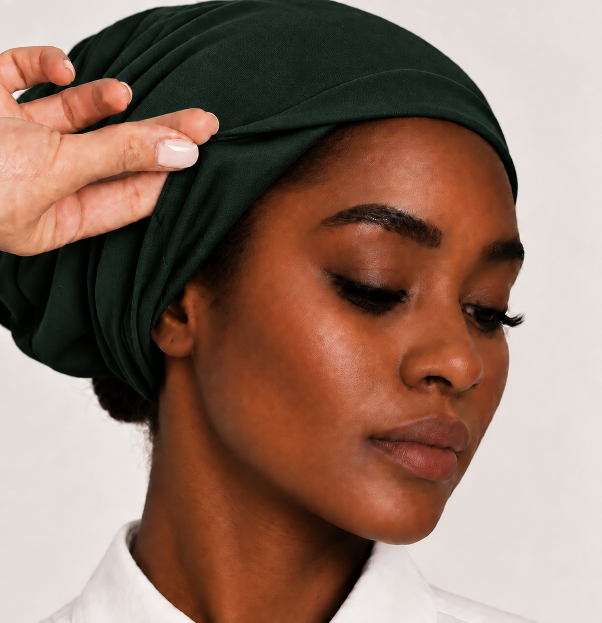 Premium Satin-Lined Hijab Underscarf Forest Green
