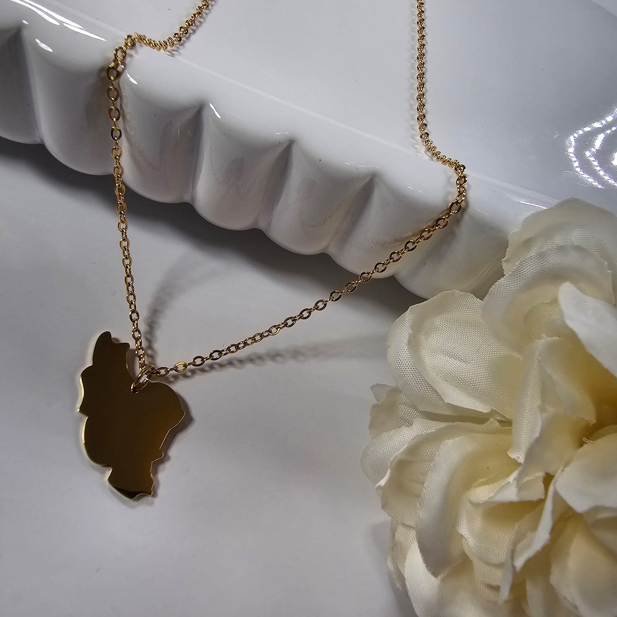 Iran Map Necklace  Gold Women