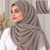Crinkle Chiffon Mauve Taupe 1