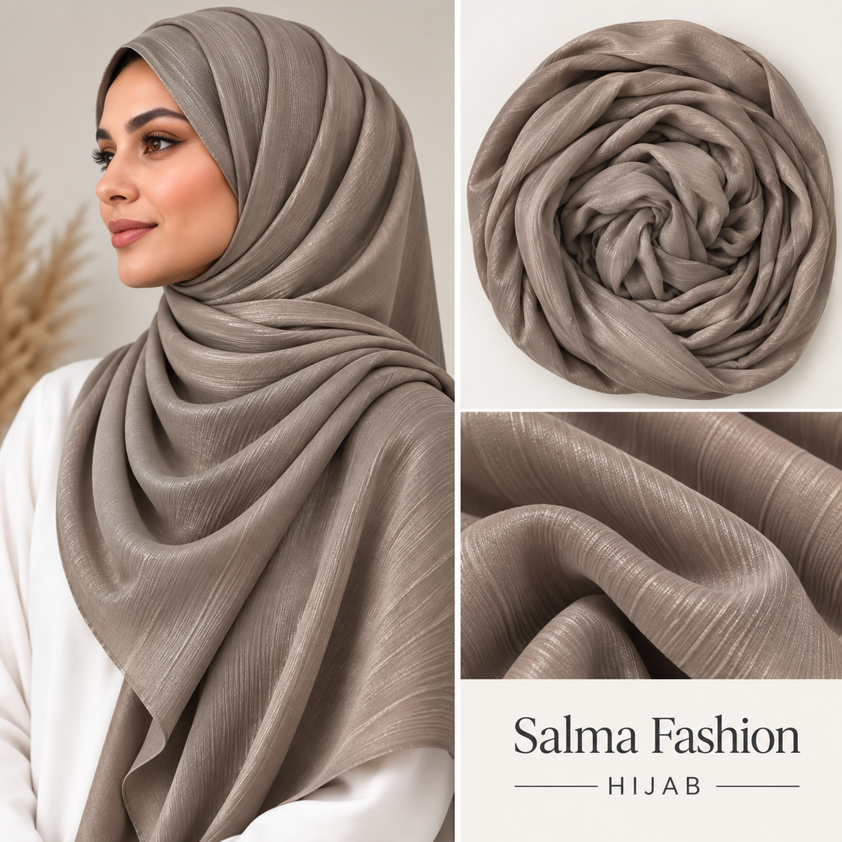 Satin Hijab Mocha Taupe