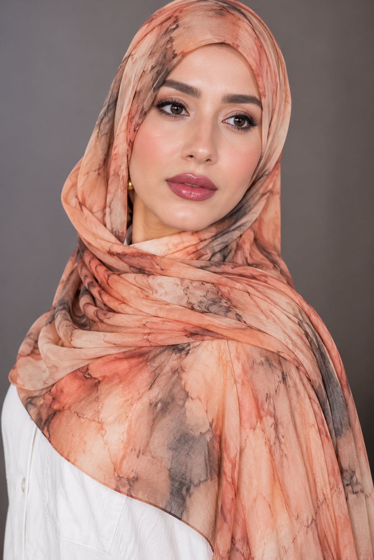 Modal Printed Peach Terracotta