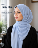 Premium Chiffon Hijab –Baby Blue 104