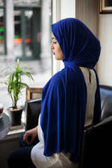 Premium Chiffon Hijab – Royal Blue 100