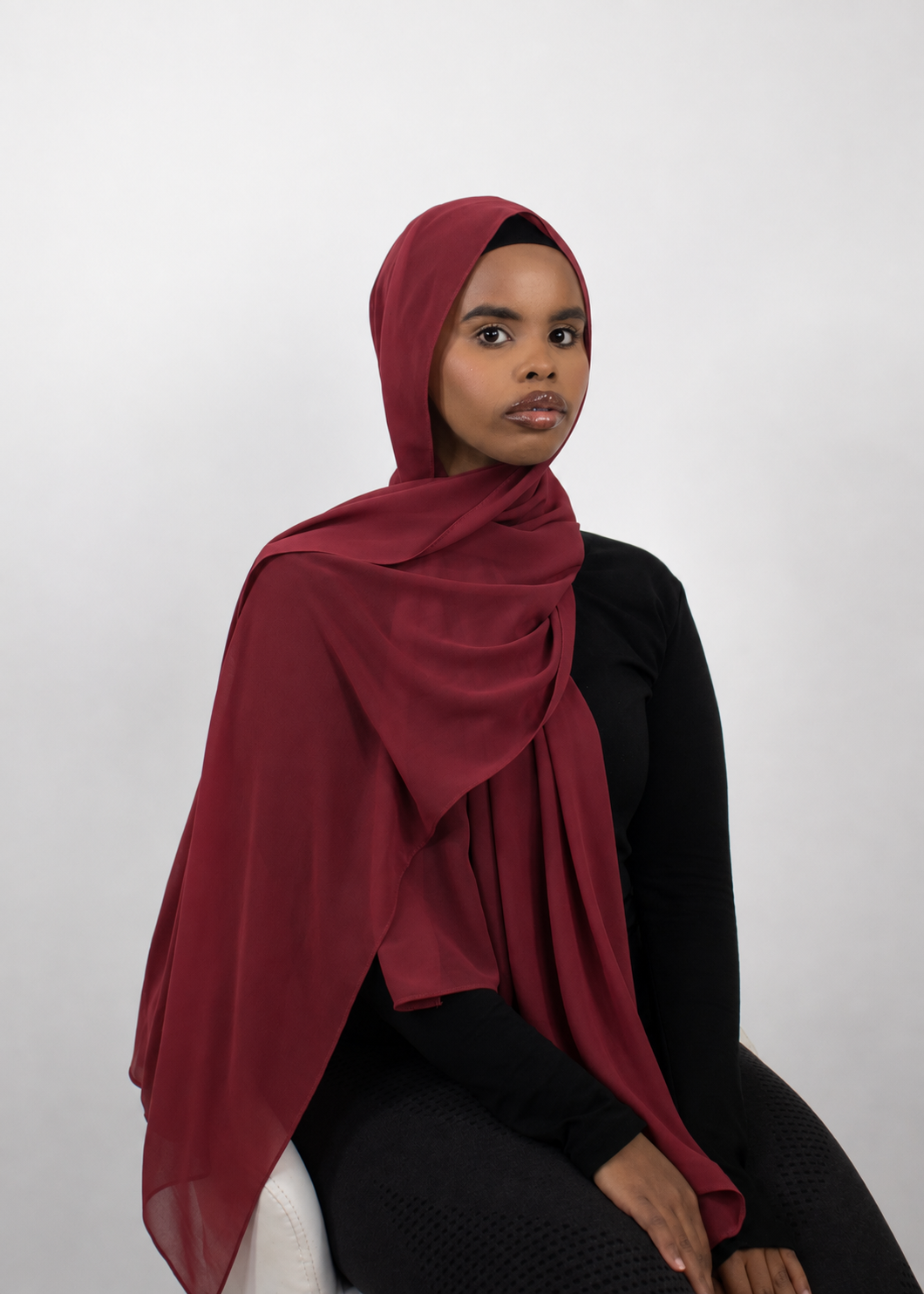 Premium Chiffon  Wine Red