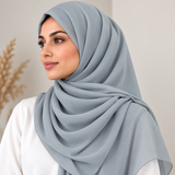 Crinkle Chiffon Silver Blue  36