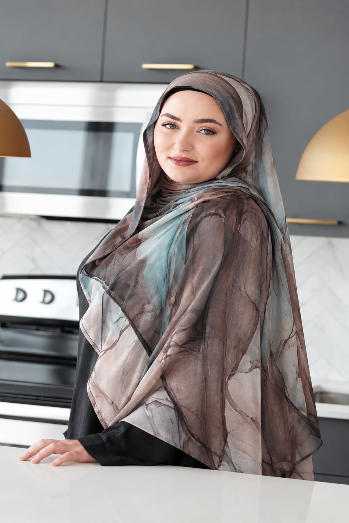 Modal Printed  Smoky Mocha Teal 🤎🩵🩶