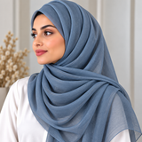 Crinkle Chiffon Steel Blue 6