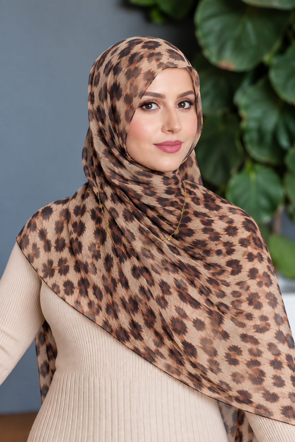 Modal Printed   Leopard Brown