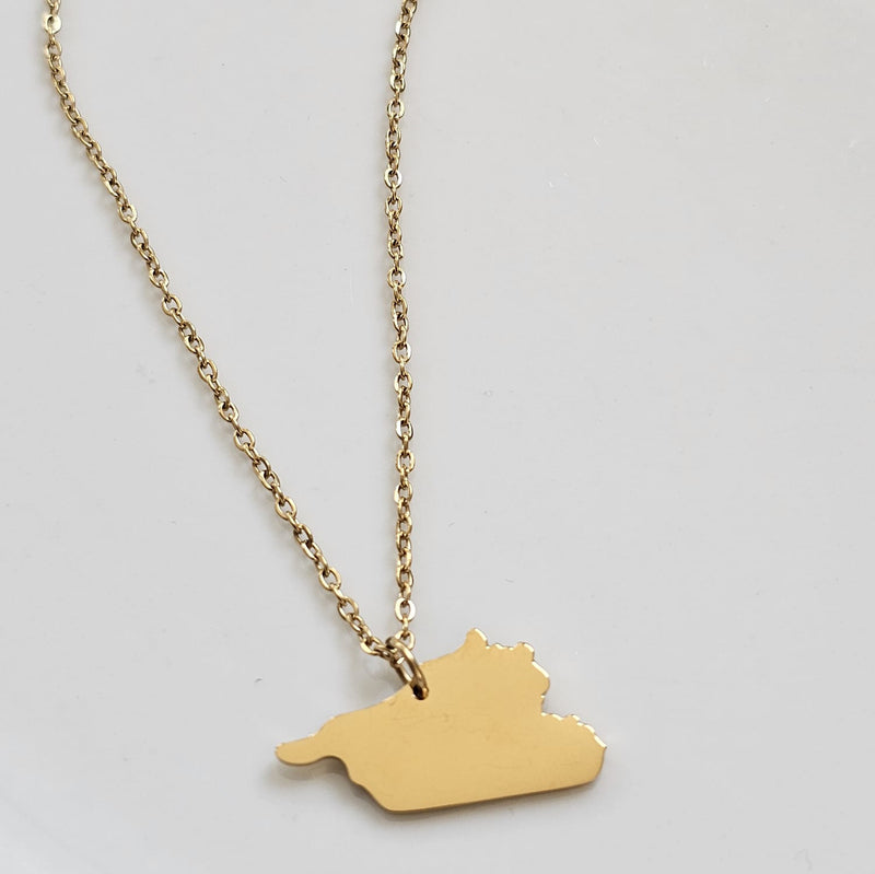 Syria Map Necklace  Gold Women