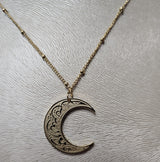 with Every Hardship Comes Ease. Necklace Moon Selver