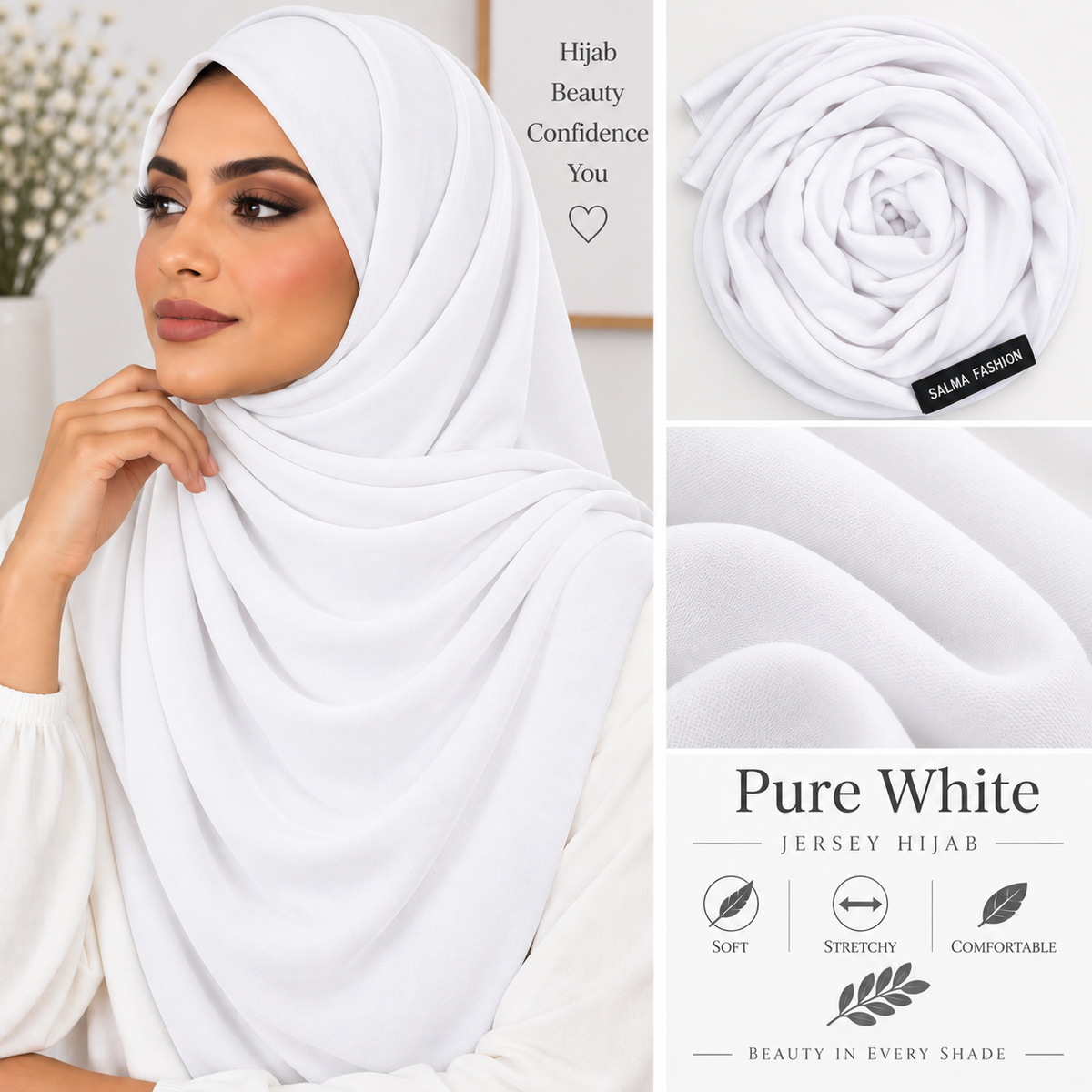 Satin Hijab White