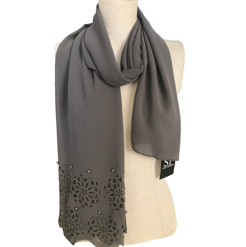 Chiffon  hijab  pearl 7